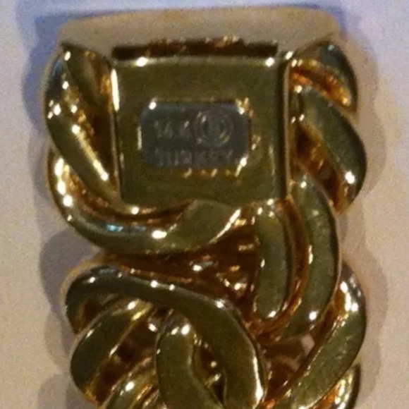 14K YG African Amethyst Diamond Byzantine Bracelet - Picture 6 of 12